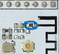 ESP-201 jumper in on-board antenna position